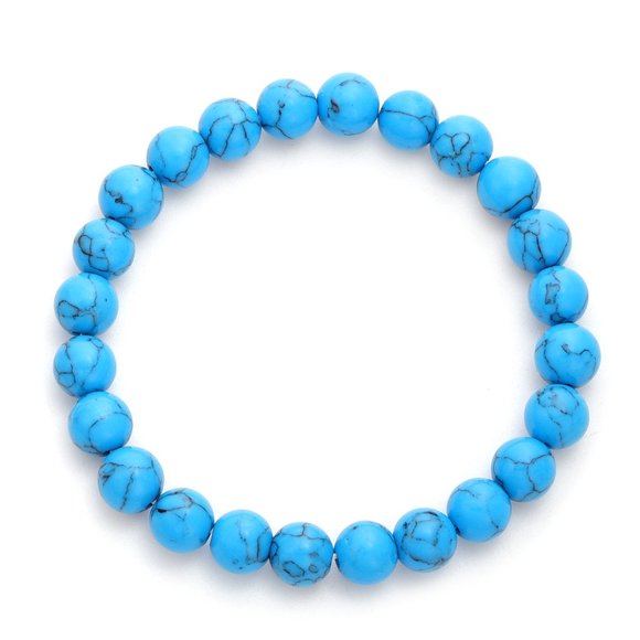 🐆 Leopard Pendant + 20" Necklace + Bracelet, Blue Howlite. - Picture 4 of 6